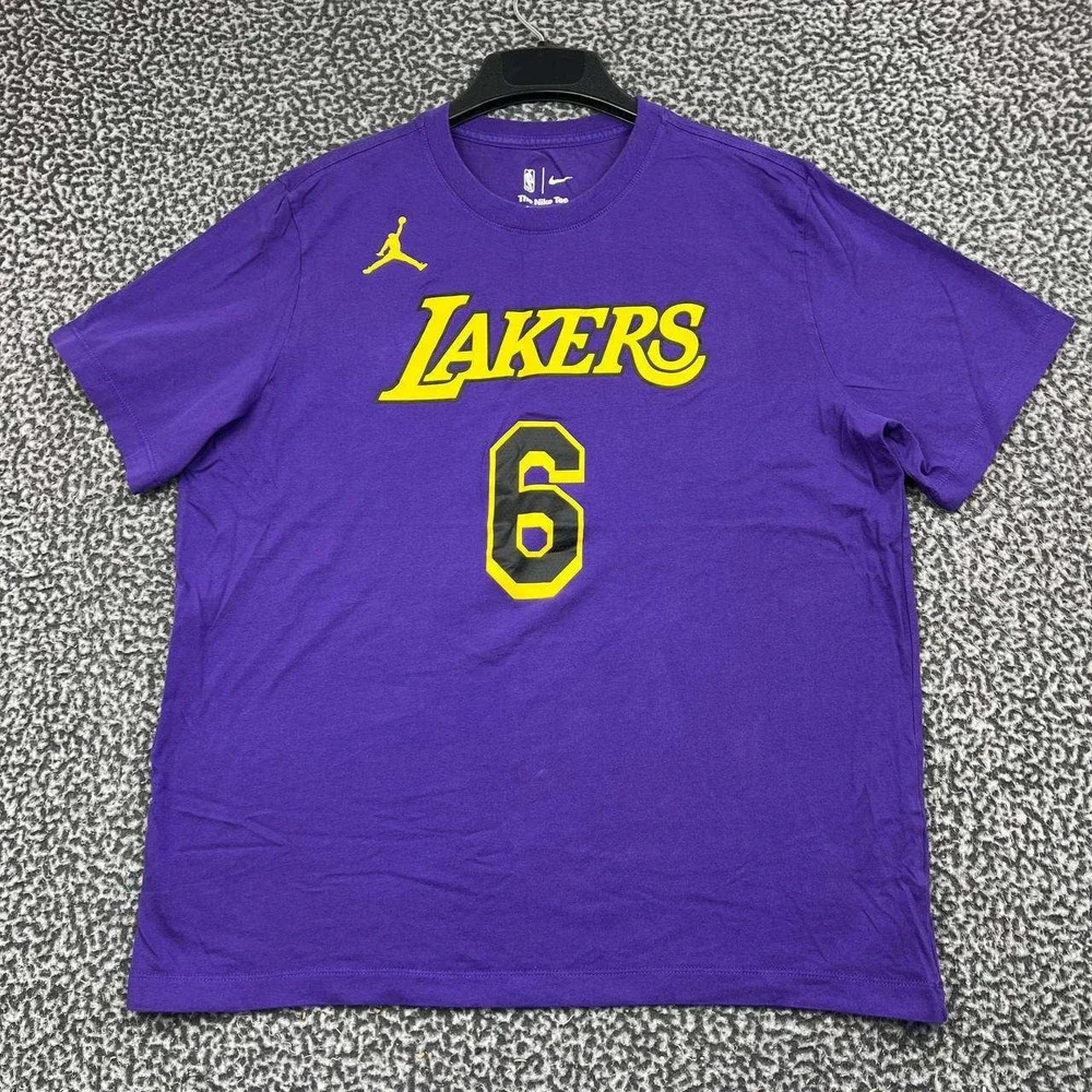 Nike Los Angeles Lakers LeBron James #6 Shirt Men XL Purple Short Sleeve NBA